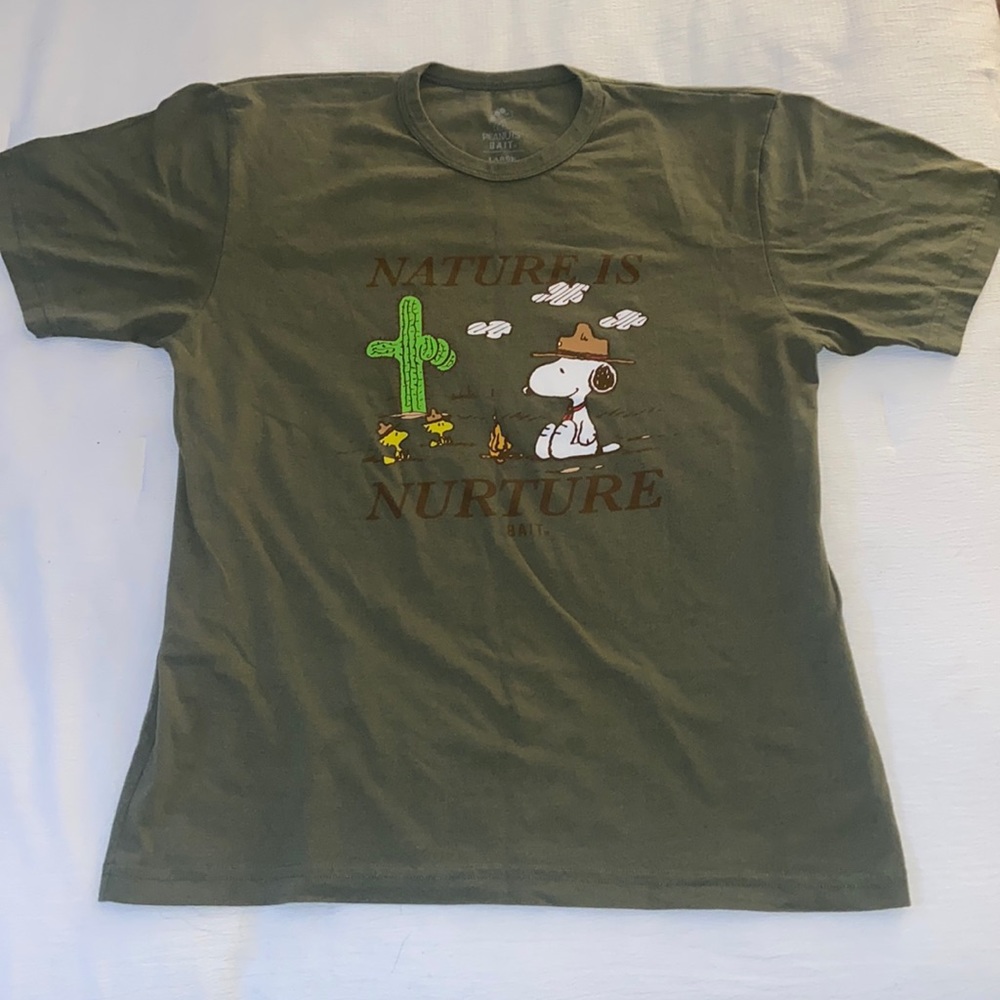 BAIT X SNOOPY X UPCYCLE MEN NATURE IS NURTURE TEE (GREEN / MOSS)
